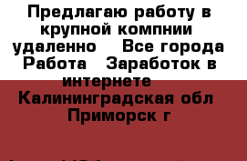 Предлагаю работу в крупной компнии (удаленно) - Все города Работа » Заработок в интернете   . Калининградская обл.,Приморск г.